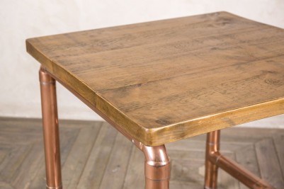 copper pipework restaurant table